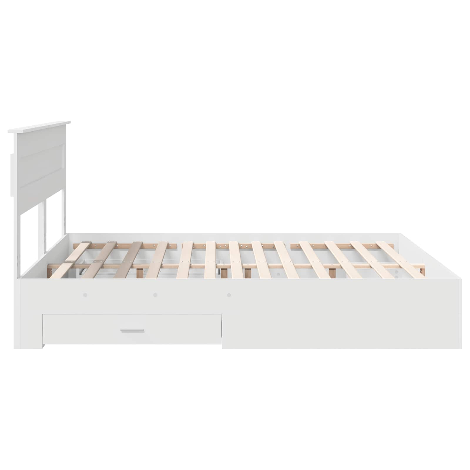 Bedframe met lade met hoofdeinde met opslag Bewerkt hout