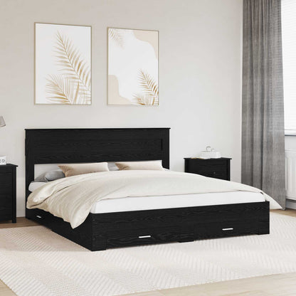 Bedframe met lade met hoofdeinde met opslag Bewerkt hout