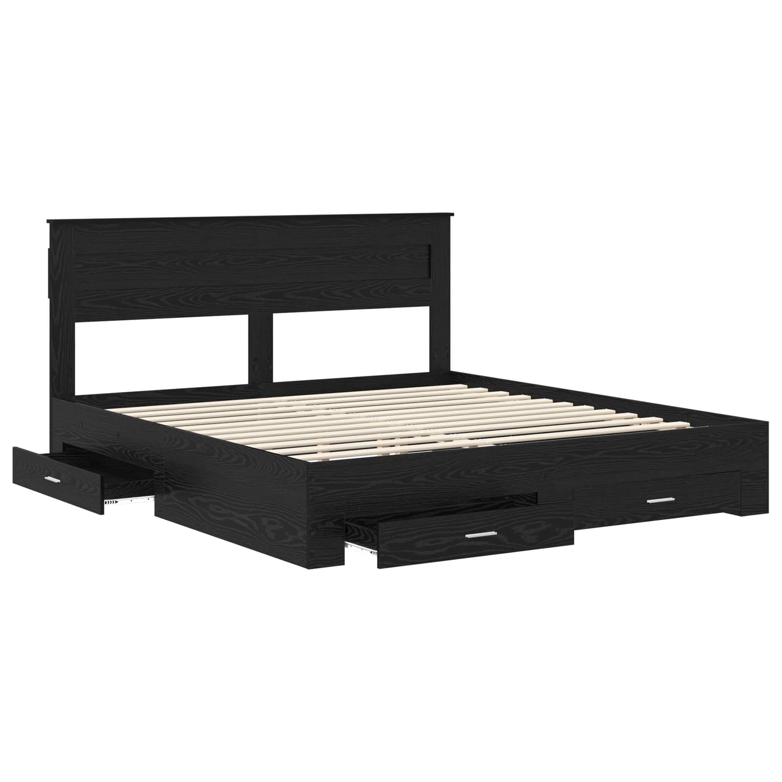 Bedframe met lade met hoofdeinde met opslag Bewerkt hout