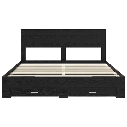 Bedframe met lade met hoofdeinde met opslag Bewerkt hout
