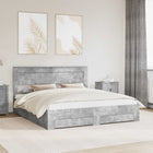 Bed Frame with Headboard Concrete Grey 180 x 200 cm Engineered Wood