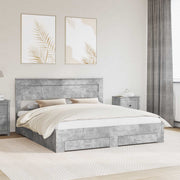 Bedframe 180x200 cm beton grijs bewerkt hout