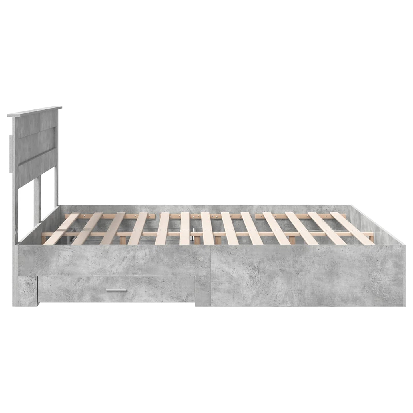 Bedframe met hoofdeinde Beton Grijs 180 x 200 cm Bewerkt hout
