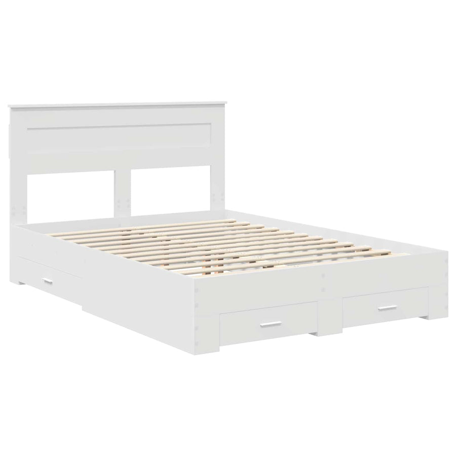 Bedframe met lade met hoofdeinde met opslag Bewerkt hout