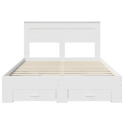 Bedframe met lade met hoofdeinde met opslag Bewerkt hout