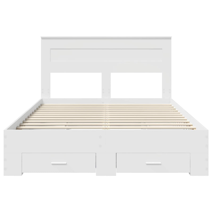 Bedframe met lade met hoofdeinde met opslag Bewerkt hout