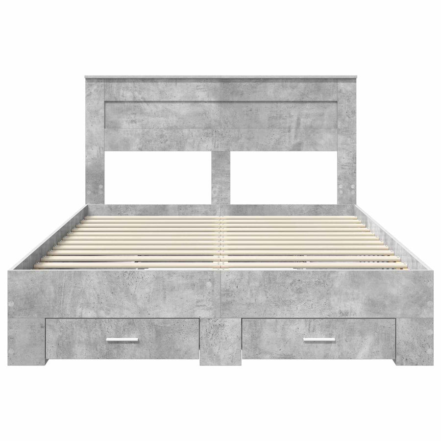 Bedframe met lade met hoofdeinde met opslag Bewerkt hout