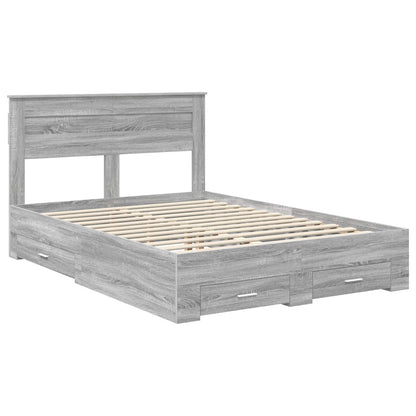 Bedframe met lade met hoofdeinde met opslag Bewerkt hout