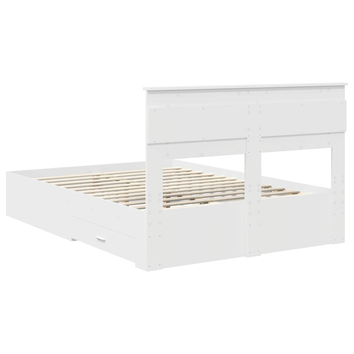 Bedframe met lade met hoofdeinde Wit 140 x 190 cm Bewerkt hout