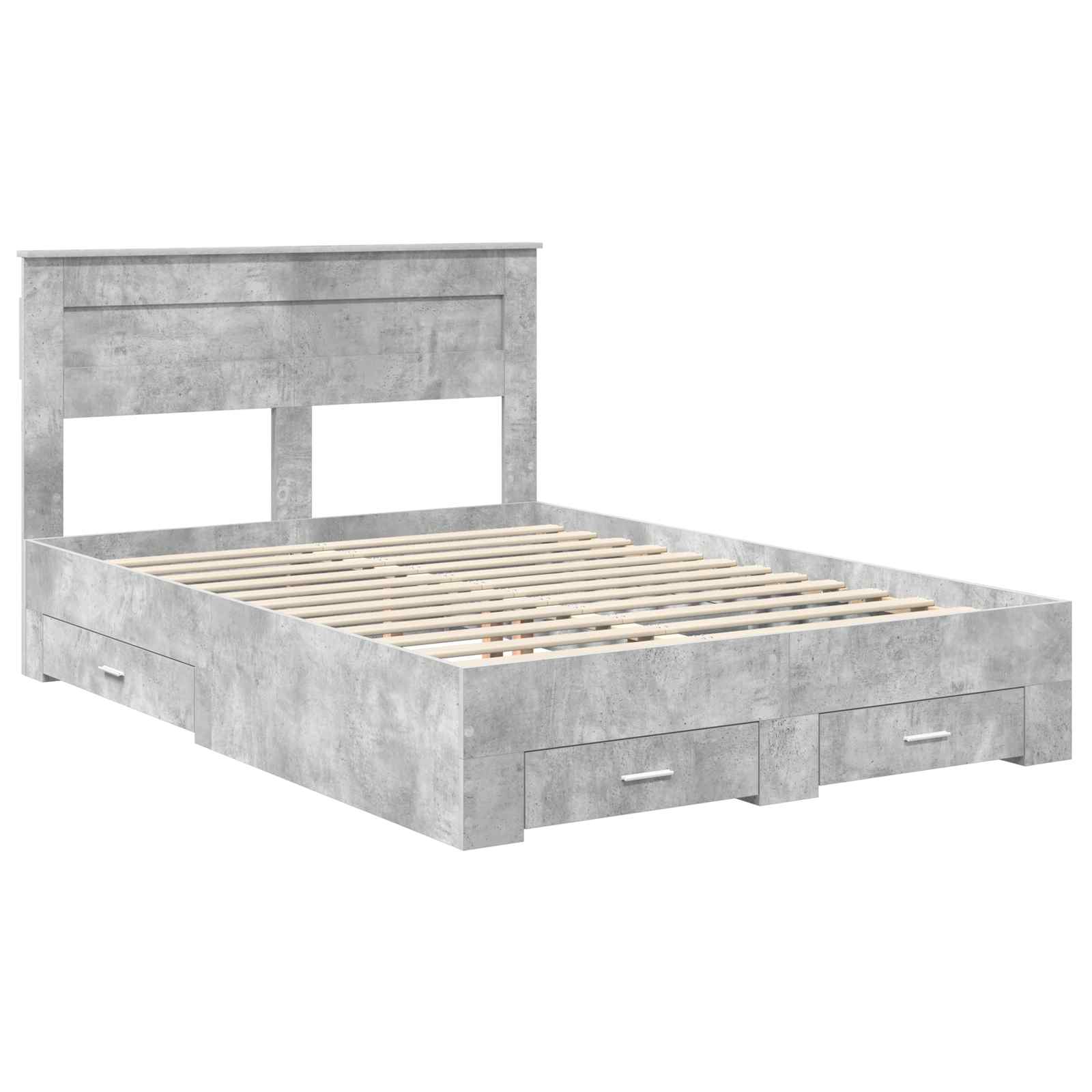 Bedframe met lade met hoofdeinde met opslag Bewerkt hout