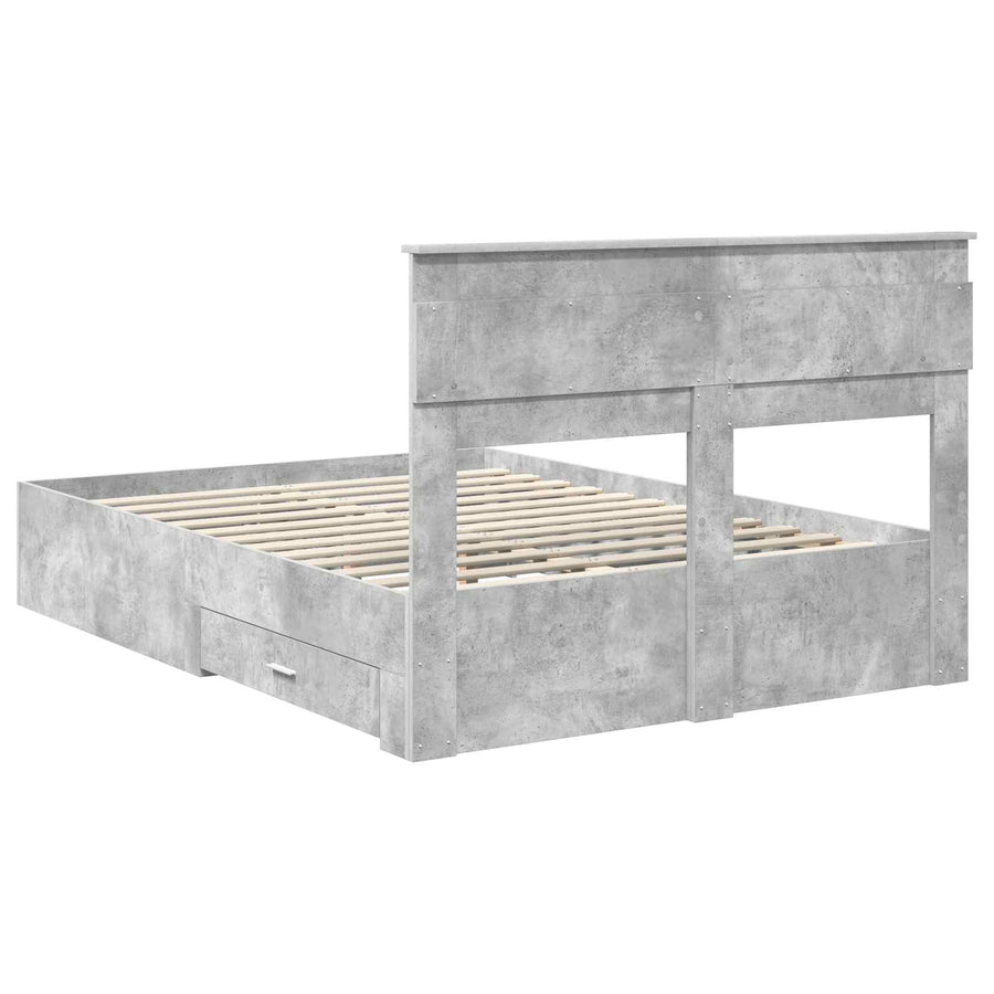 Bedframe met lade met hoofdeinde met opslag Bewerkt hout