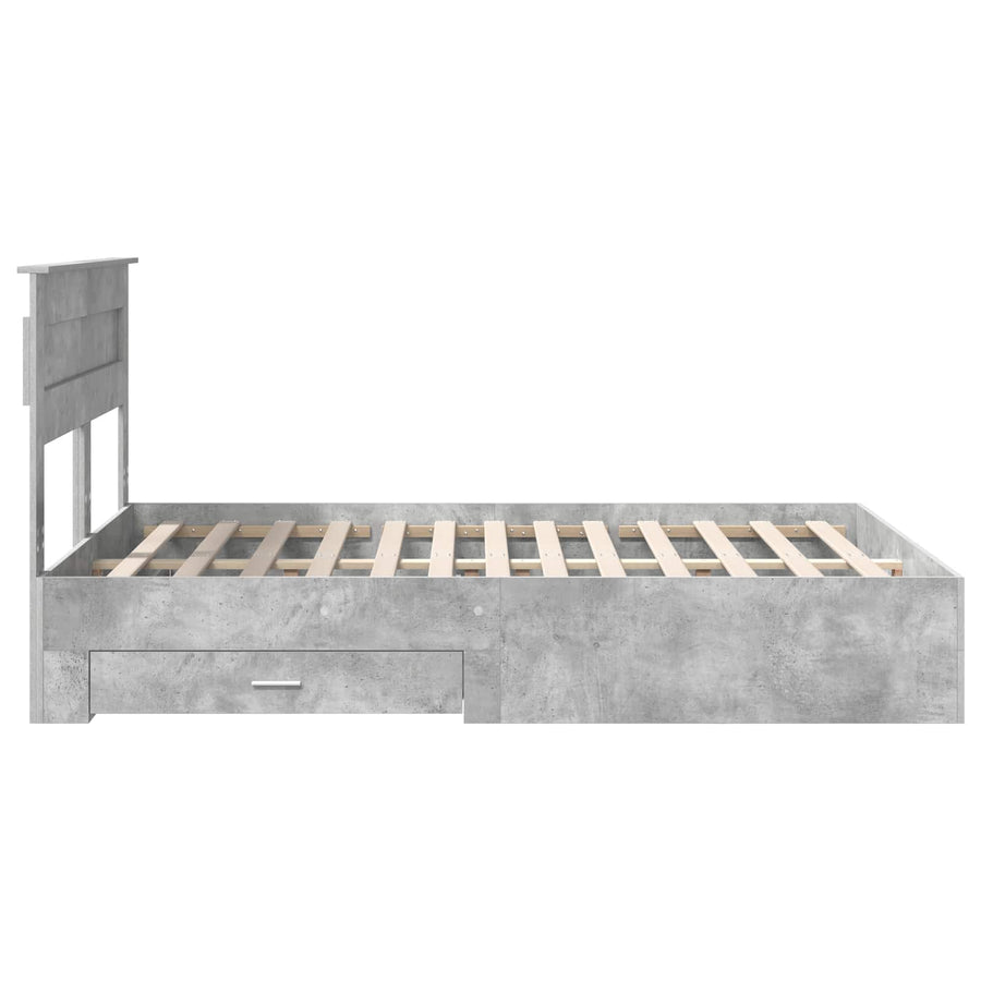 Bedframe met lade met hoofdeinde met opslag Bewerkt hout