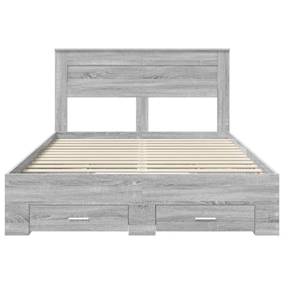 Bedframe met lade met hoofdeinde met opslag Bewerkt hout