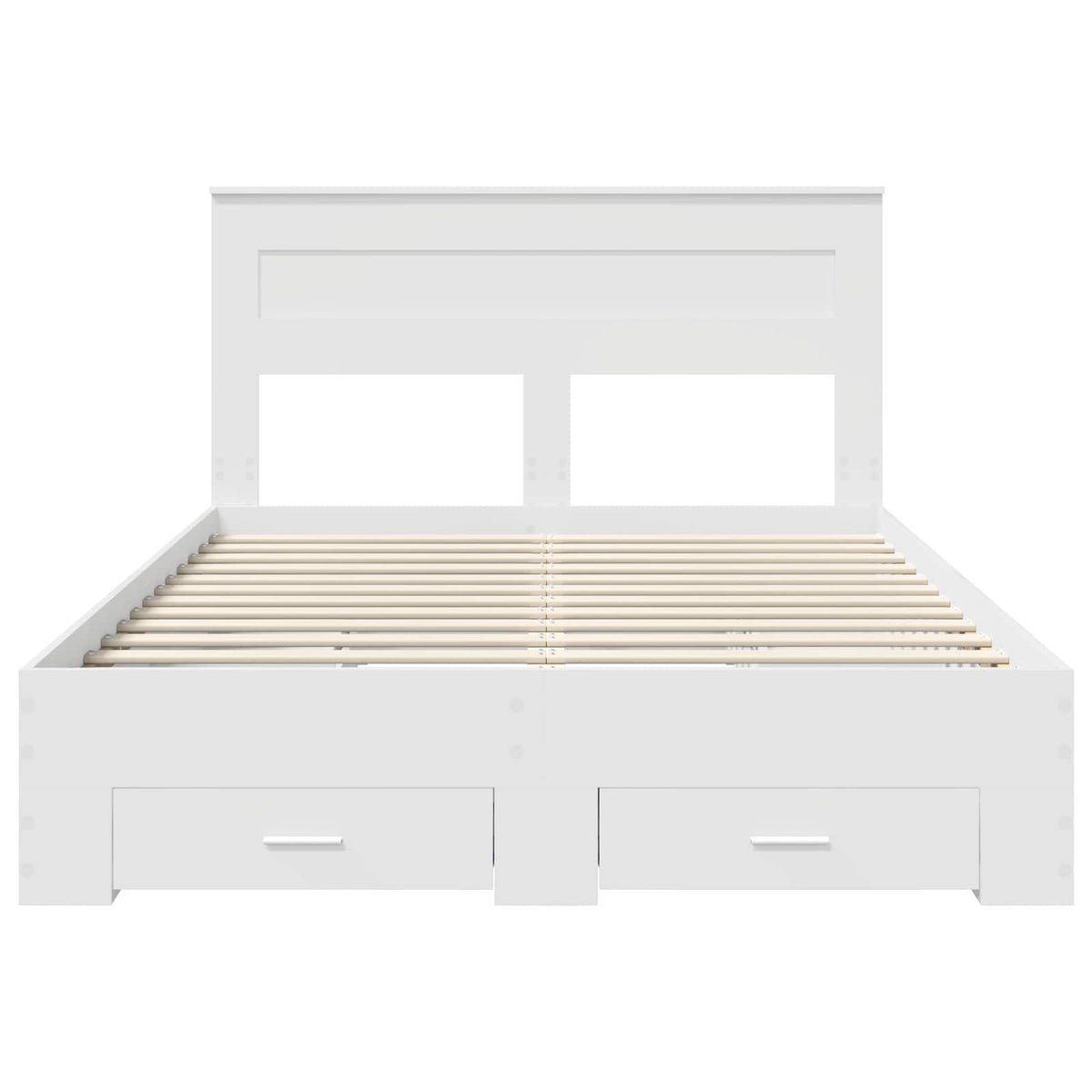 Bedframe met lade met hoofdeinde Wit 140 x 200 cm Bewerkt hout