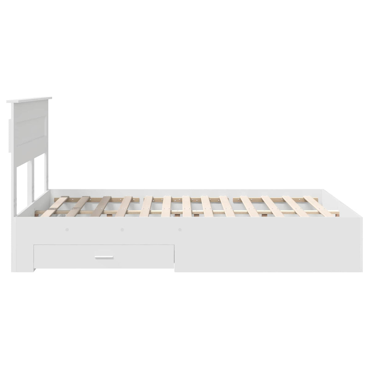 Bedframe met lade met hoofdeinde Wit 140 x 200 cm Bewerkt hout