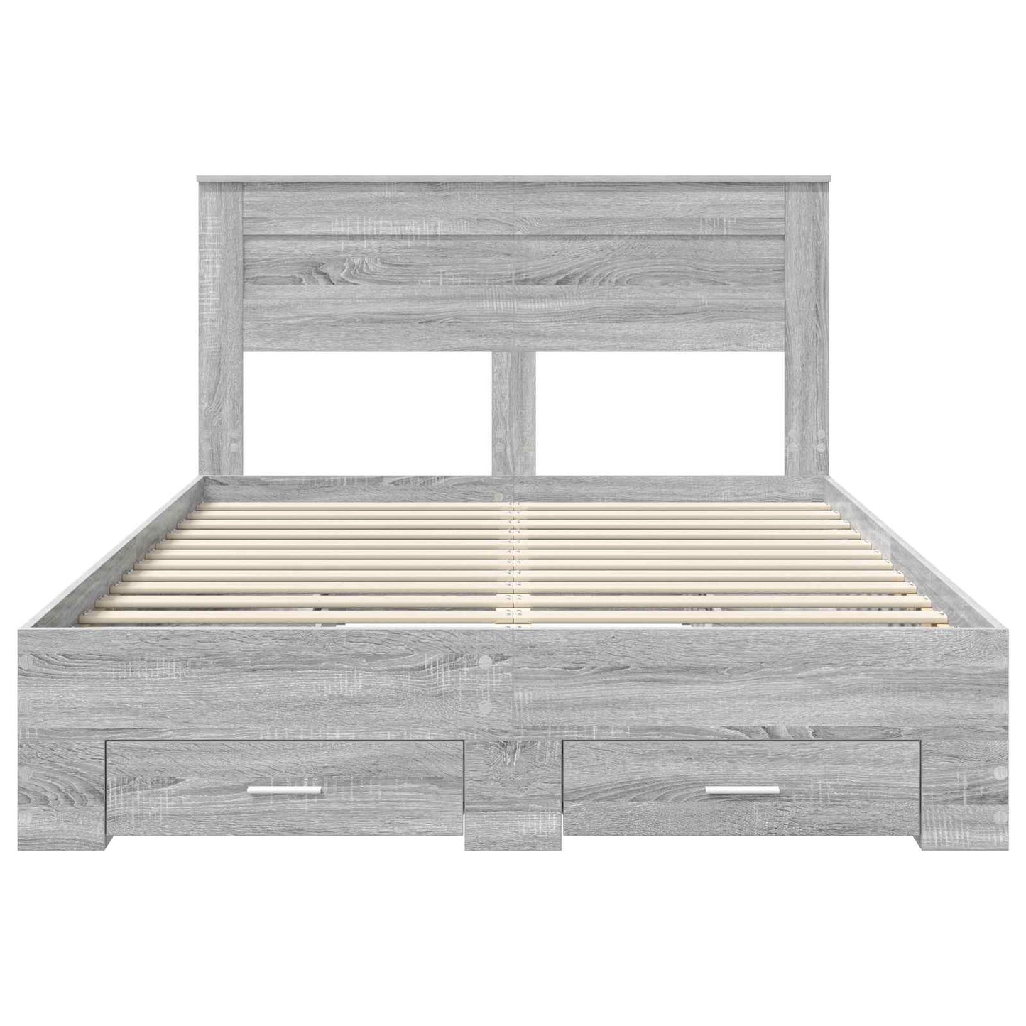 Bedframe met hoofdeinde Grijs Sonoma 140 x 200 cm Bewerkt hout