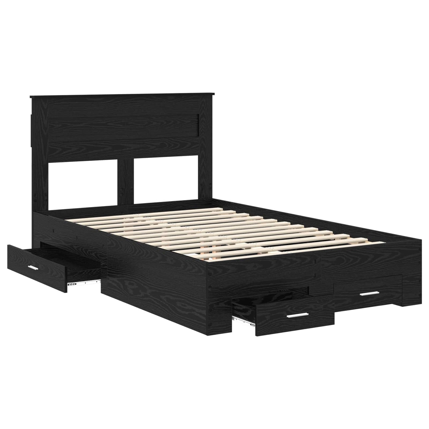 Bedframe met lade met hoofdeinde met opslag Bewerkt hout