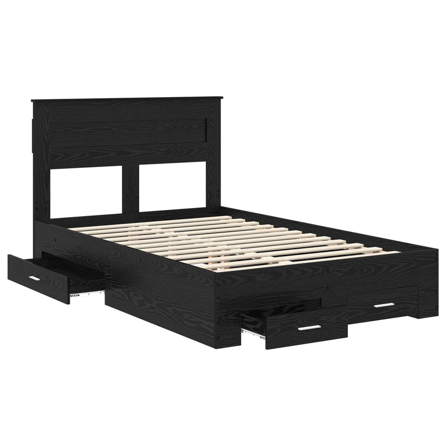 Bedframe met lade met hoofdeinde met opslag Bewerkt hout