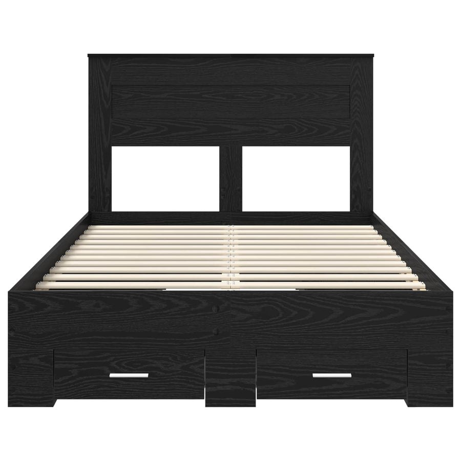 Bedframe met lade met hoofdeinde met opslag Bewerkt hout