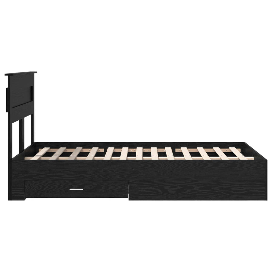 Bedframe met lade met hoofdeinde met opslag Bewerkt hout
