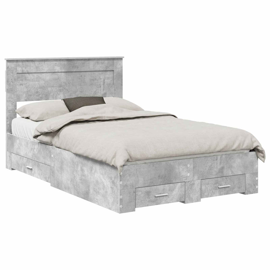 Bedframe met lade met hoofdeinde met opslag Bewerkt hout
