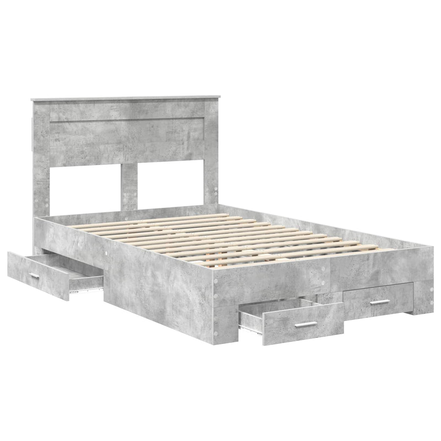 Bedframe met lade met hoofdeinde met opslag Bewerkt hout