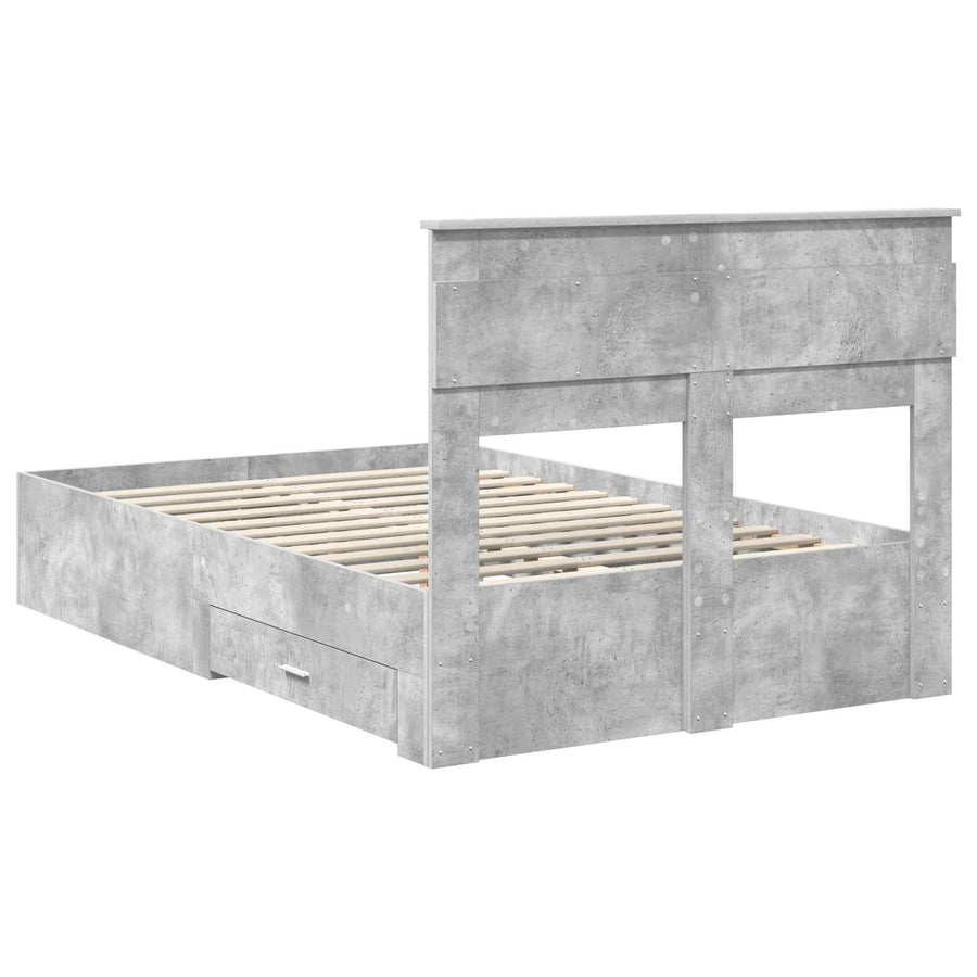 Bedframe met lade met hoofdeinde met opslag Bewerkt hout
