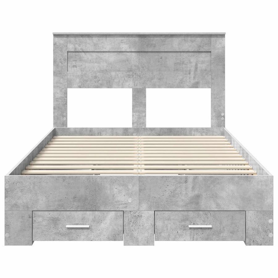 Bedframe met lade met hoofdeinde met opslag Bewerkt hout