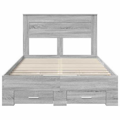 Bedframe met lade met hoofdeinde met opslag Bewerkt hout