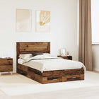 Bed frame with headboard Reclaimed Wood 120 x 190 cm Engineered wood
