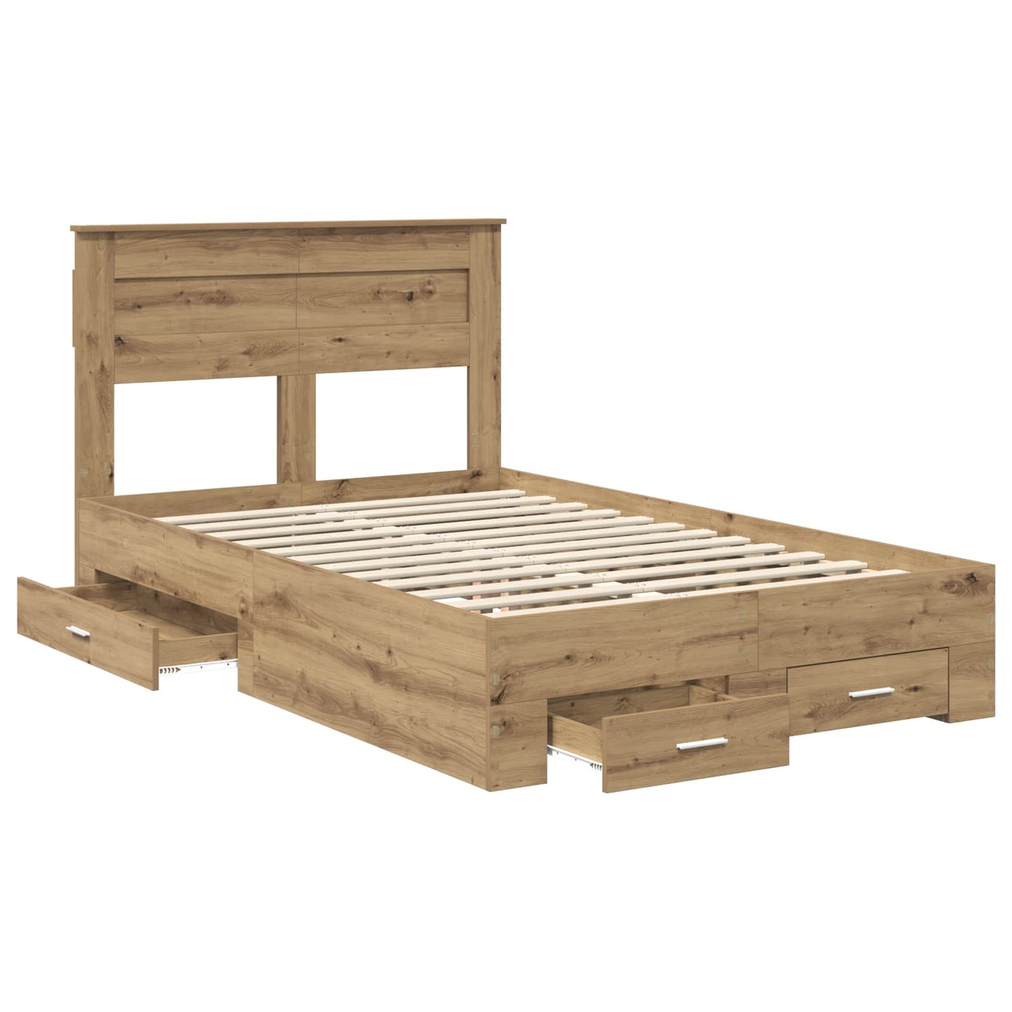 Bedframe met lade met hoofdeinde met opslag Bewerkt hout
