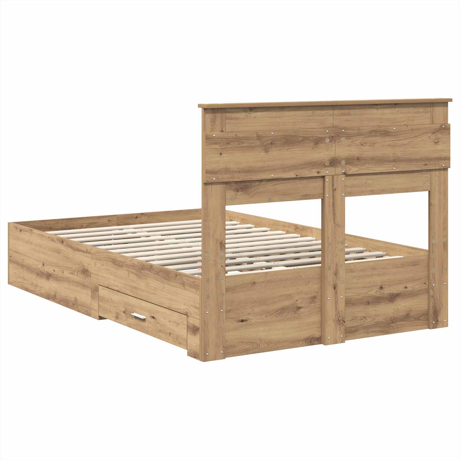 Bedframe met lade met hoofdeinde met opslag Bewerkt hout