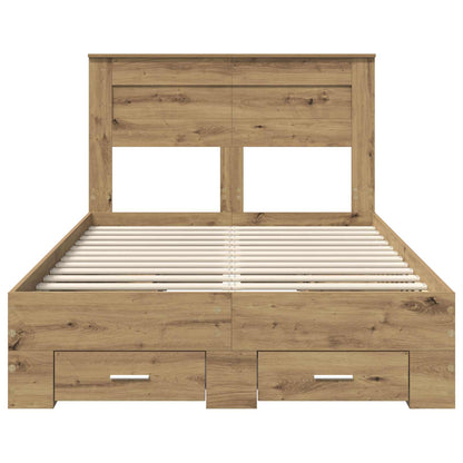 Bedframe met lade met hoofdeinde met opslag Bewerkt hout