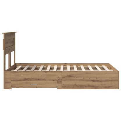Bedframe met lade met hoofdeinde met opslag Bewerkt hout