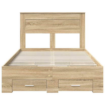 Bedframe met lade met hoofdeinde met opslag Bewerkt hout