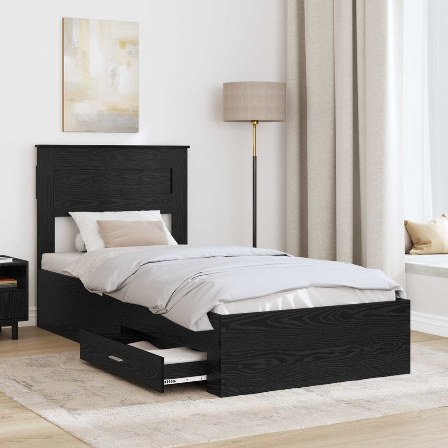 Bedframe met lade met hoofdeinde met opslag Bewerkt hout