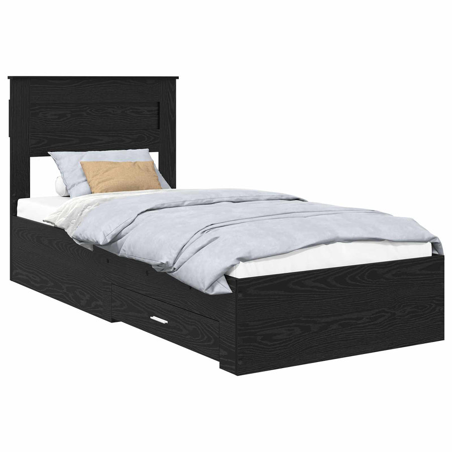Bedframe met lade met hoofdeinde met opslag Bewerkt hout