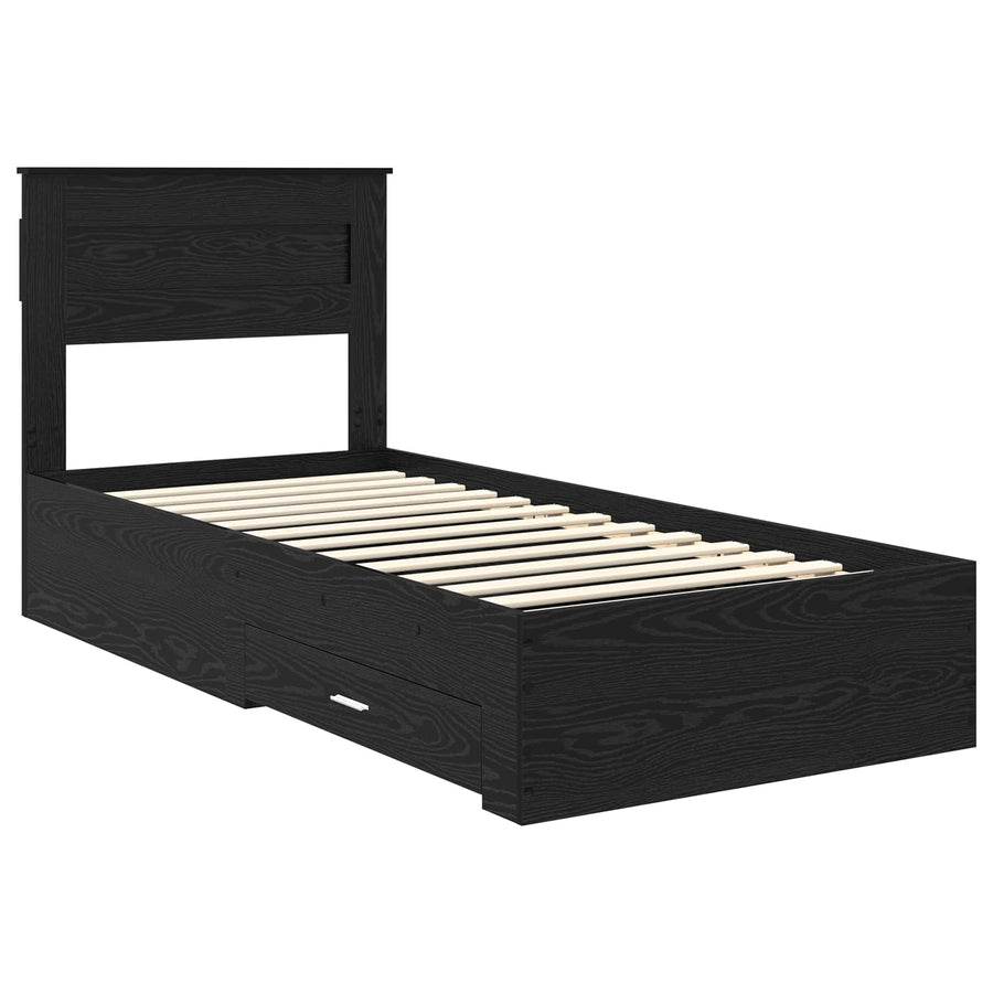 Bedframe met lade met hoofdeinde met opslag Bewerkt hout