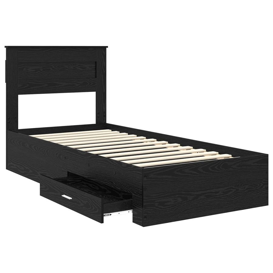 Bedframe met lade met hoofdeinde met opslag Bewerkt hout