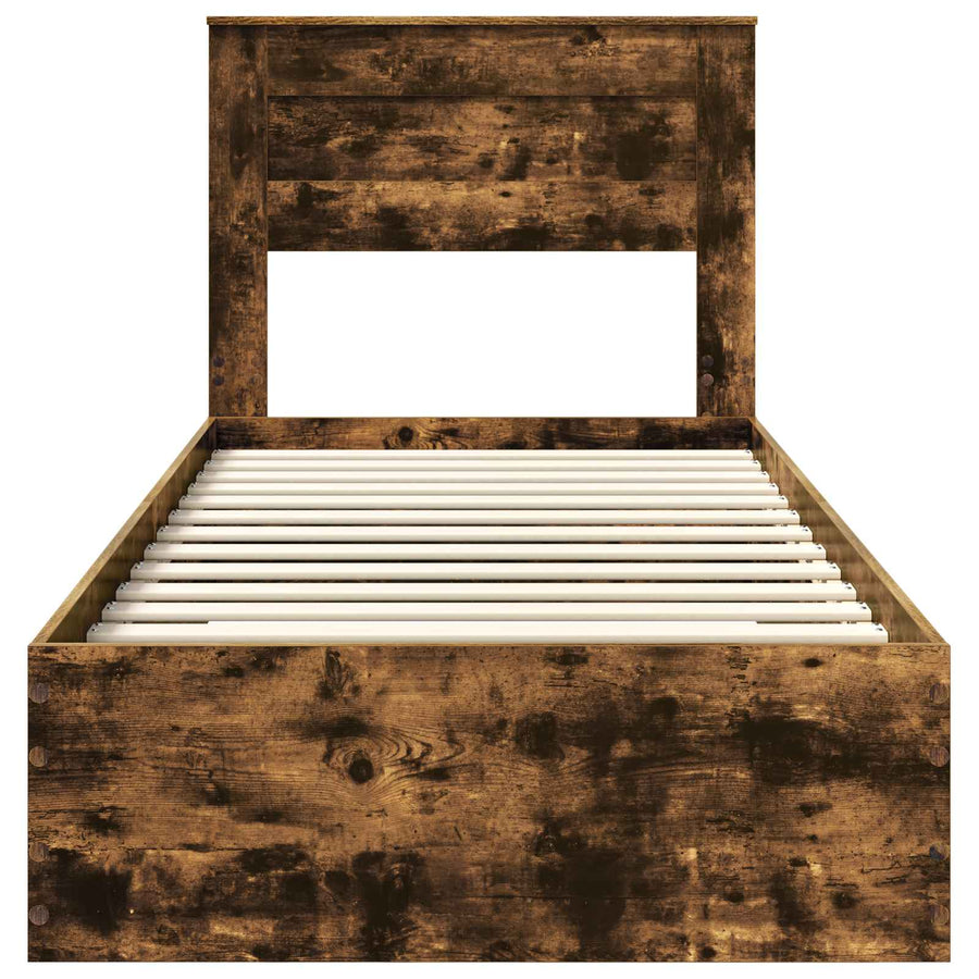 Bedframe met lade met hoofdeinde met opslag Bewerkt hout