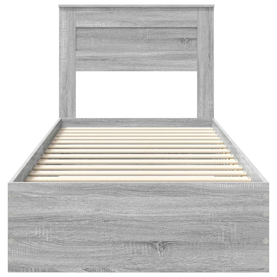 Bedframe met lade met hoofdeinde met opslag Bewerkt hout
