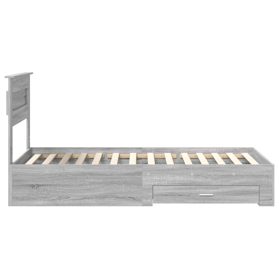 Bedframe met lade met hoofdeinde met opslag Bewerkt hout