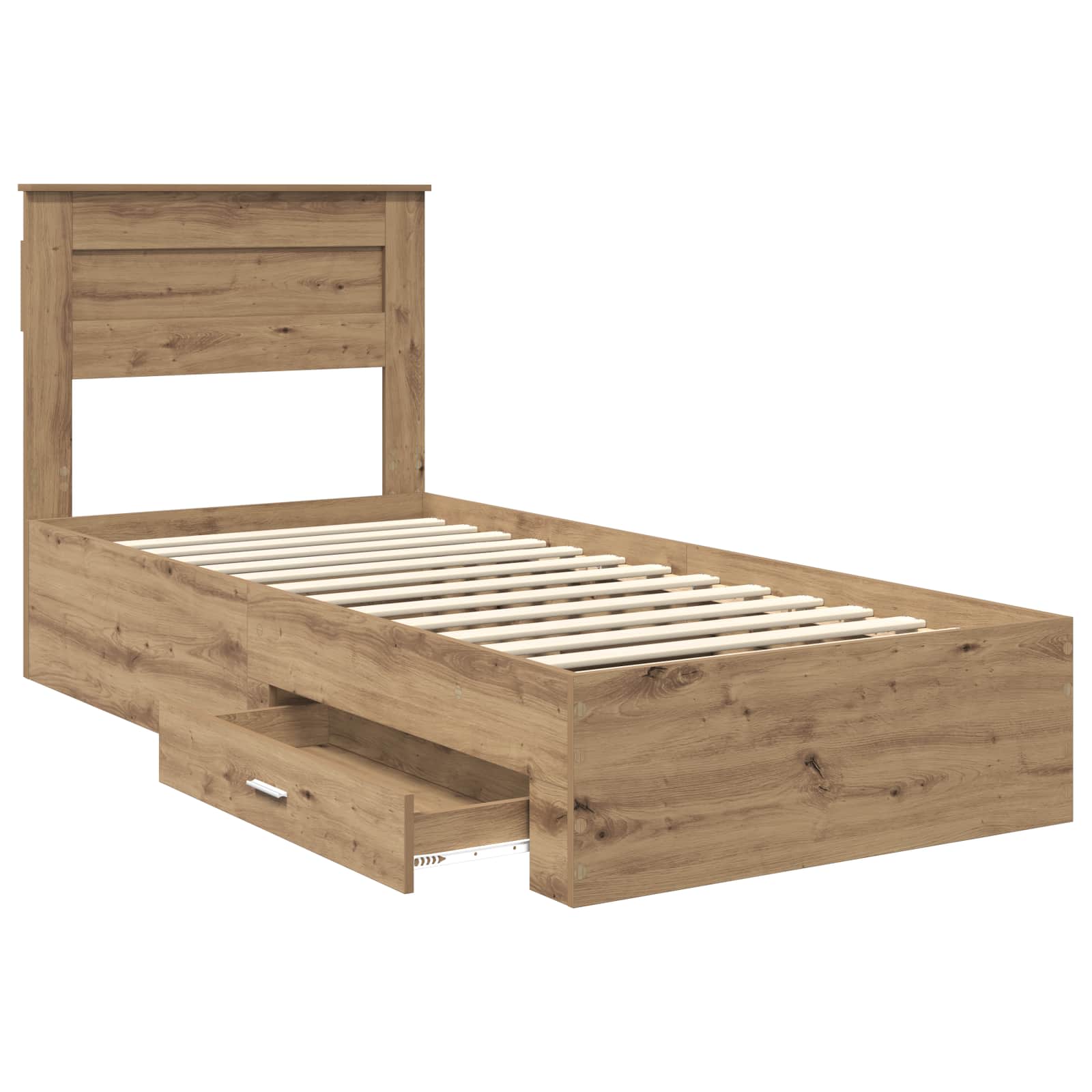 Bedframe met lade met hoofdeinde met opslag Bewerkt hout