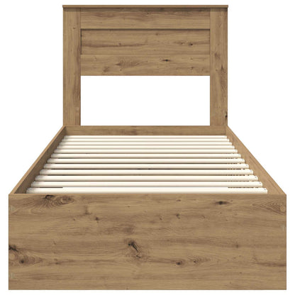 Bedframe met lade met hoofdeinde met opslag Bewerkt hout