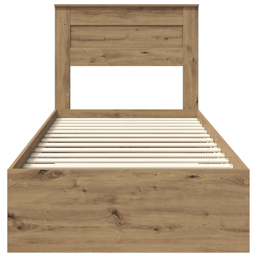 Bedframe met lade met hoofdeinde met opslag Bewerkt hout