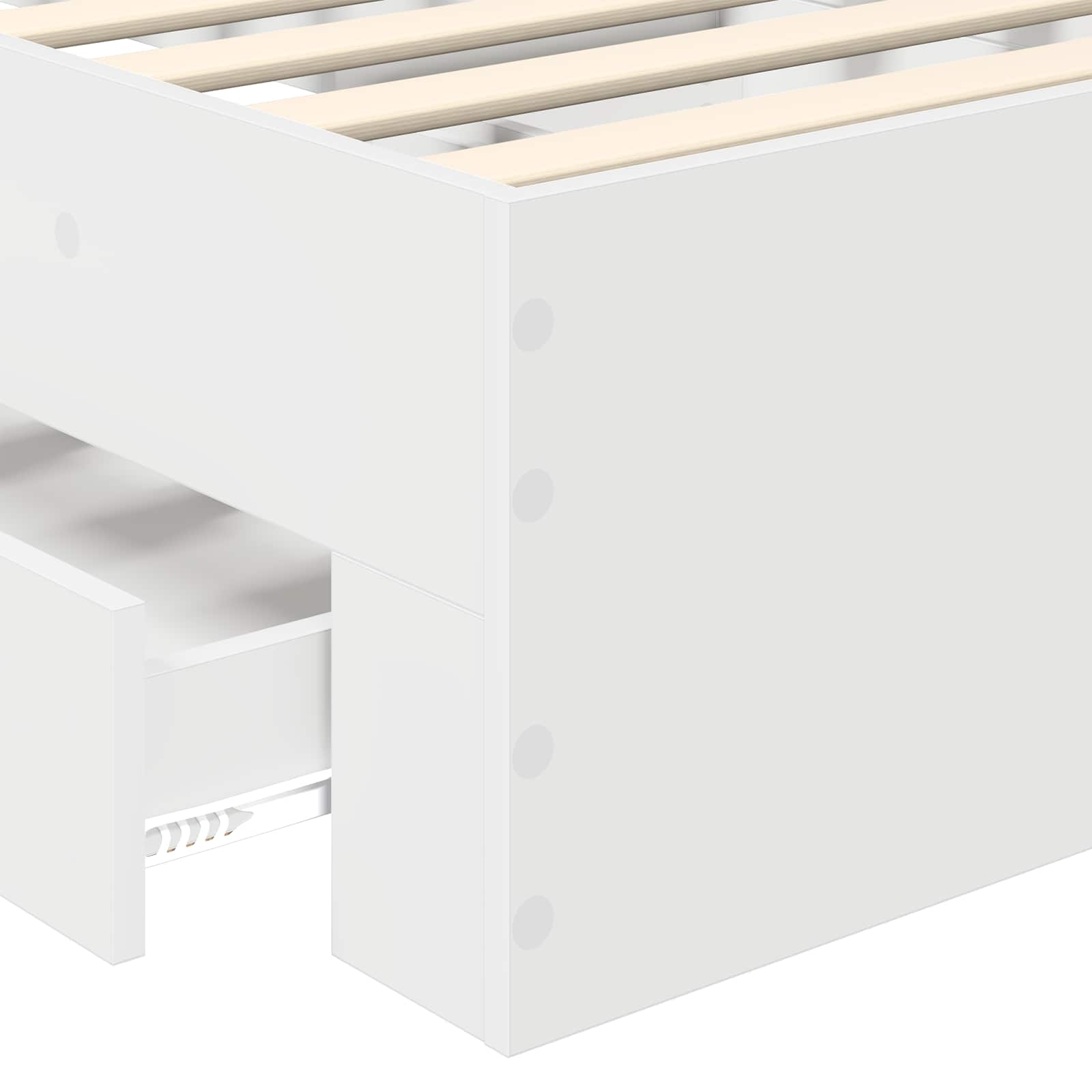 Bedframe met hoofdeinde met lade Wit 90 x 190 cm Bewerkt hout