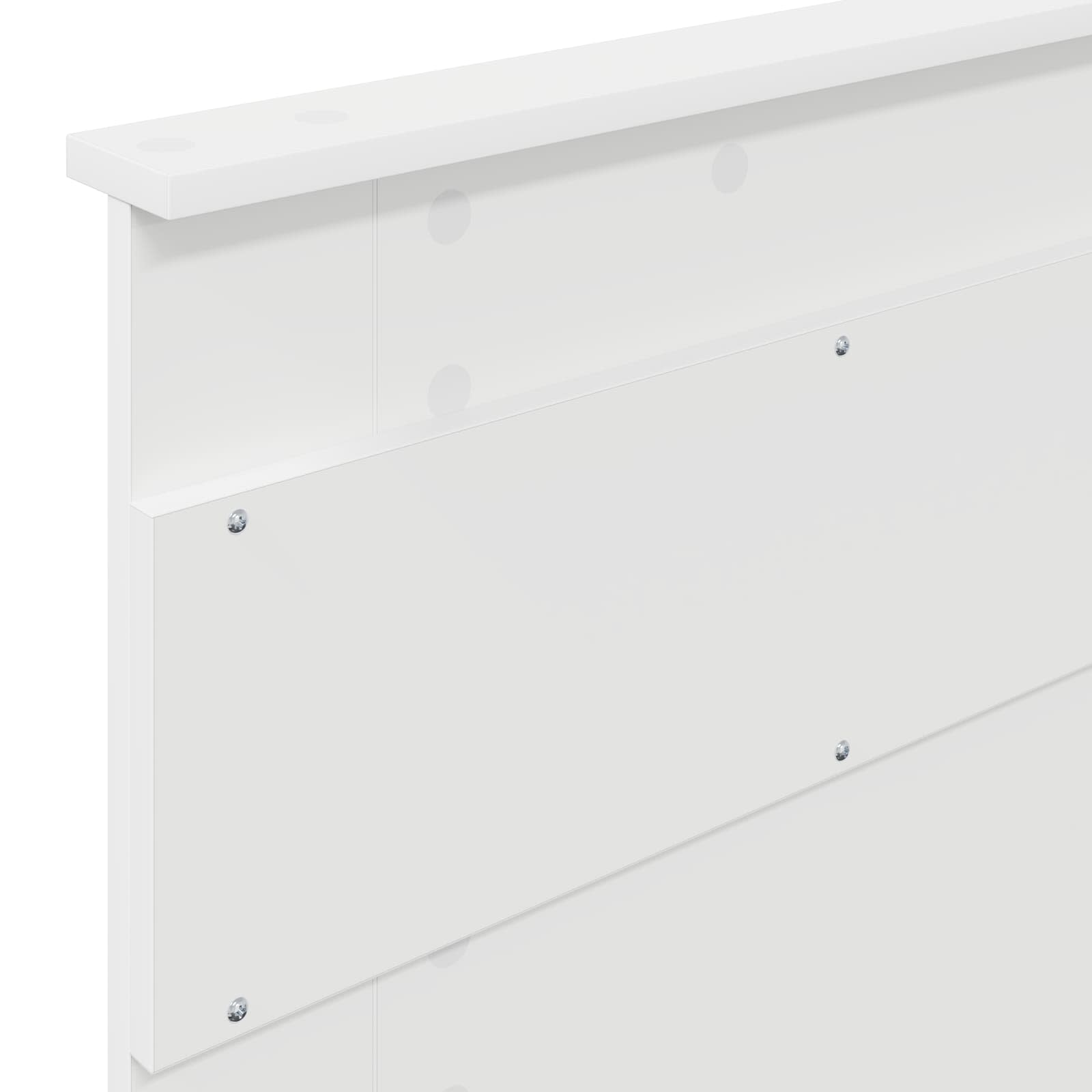Bedframe met hoofdeinde met lade Wit 90 x 190 cm Bewerkt hout