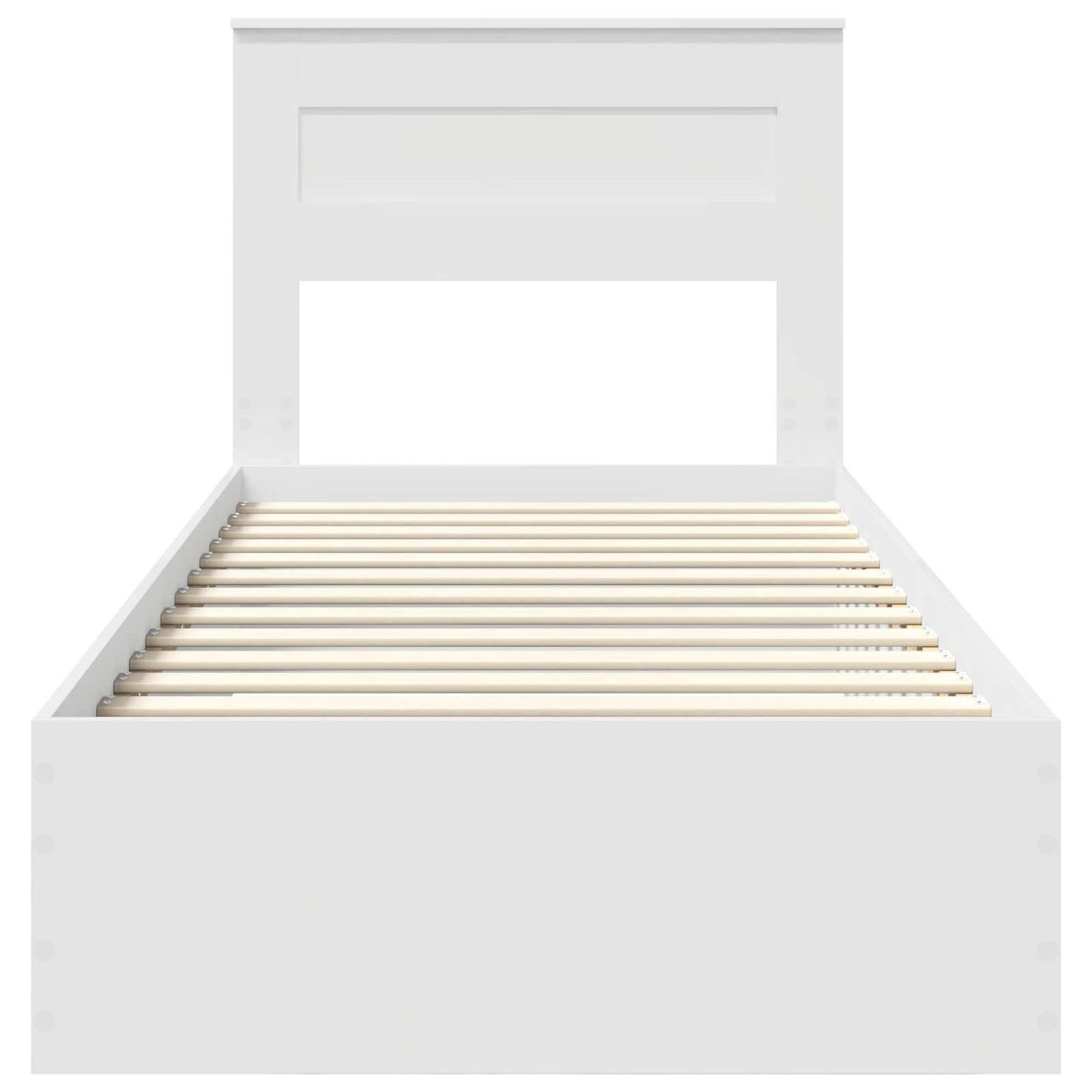 Bedframe met hoofdeinde met lade Wit 90 x 190 cm Bewerkt hout