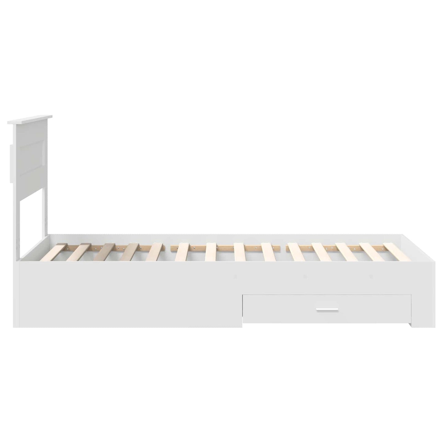 Bedframe met hoofdeinde met lade Wit 90 x 190 cm Bewerkt hout