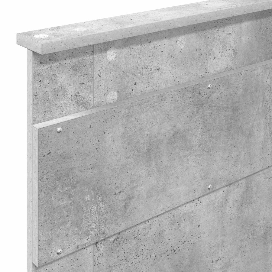 Bedframe met hoofdeinde Beton Grijs 90 x 190 cm Bewerkt hout